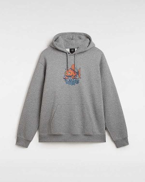 Grey Men Vans Fish loose Hoodie NZ | VN9108476