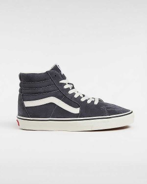 Grey Men Vans Sk8-Hi Pig Suede Skate Shoes NZ | VN8965342