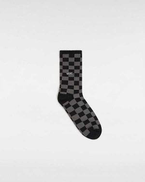 Grey Unisex Vans Checkerboard Crew (1 Pair) Socks NZ | VN9786153