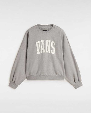 Grey Women Vans Stadium French Terry Loose Crew Sweatshirt NZ | VN6817920