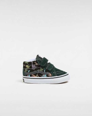 Multicolor Kids' Vans Sk8-Mid Reissue Hook and Loop Glow (1-4 Years) Sneakers NZ | VN0673815