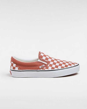 Orange Men Vans Classic Checkerboard Slip On Shoes NZ | VN7401823