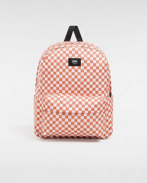 Orange Unisex Vans Old Skool Check Backpacks NZ | VN3648257