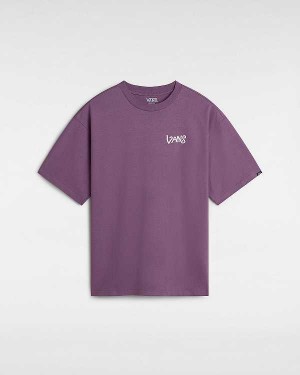 Purple Men Vans V Hand Loose T Shirts NZ | VN0835246