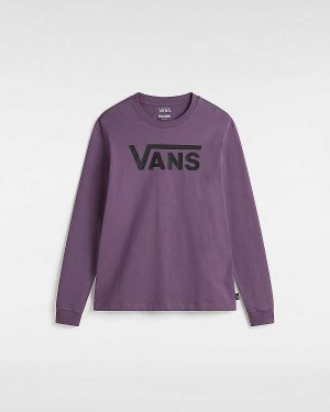 Purple Women Vans Flying V Classic Long Sleeve T Shirts NZ | VN8731940