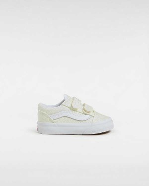 White Kids' Vans UV Glitter Old Skool V (1-4 years) Skate Shoes NZ | VN5642901