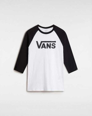 White Men Vans Classic Raglan T Shirts NZ | VN8625794