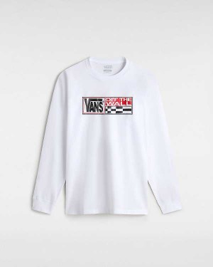 White Men Vans Hi Stretch Long Sleeve T Shirts NZ | VN8147506