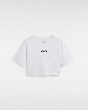 White Women Vans Flying V Crew Crop T Shirts NZ | VN3015679