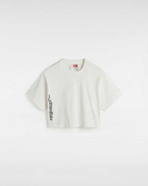 White Women Vans Skate Blurb T Shirts NZ | VN2538179