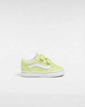 Yellow Kids' Vans Old Skool Hook and Loop Glitter (1-4 Years) Sneakers NZ | VN1325086