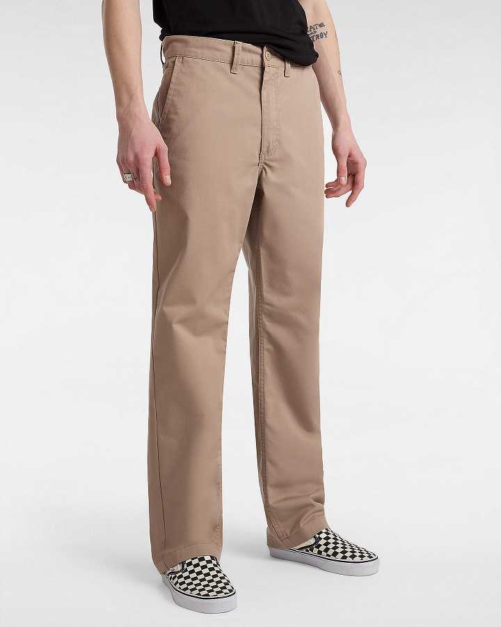 Beige Men Vans Authentic Chino Relaxed Pants NZ | VN5876019