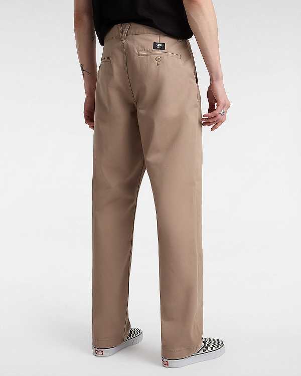 Beige Men Vans Authentic Chino Relaxed Pants NZ | VN5876019