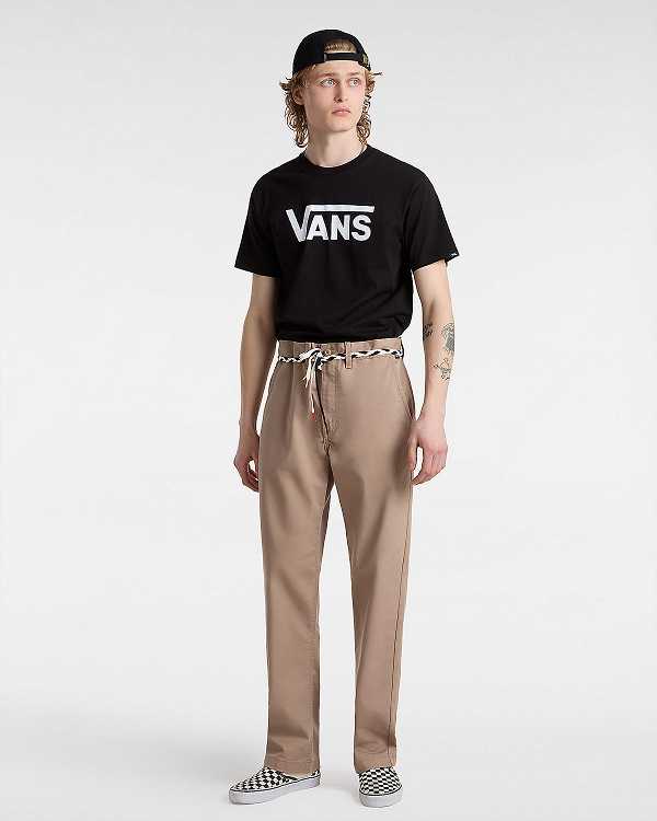 Beige Men Vans Authentic Chino Relaxed Pants NZ | VN5876019