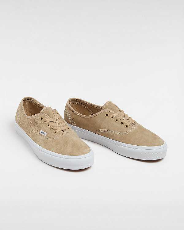 Beige Men Vans Authentic Pig Suede Sneakers NZ | VN5407826