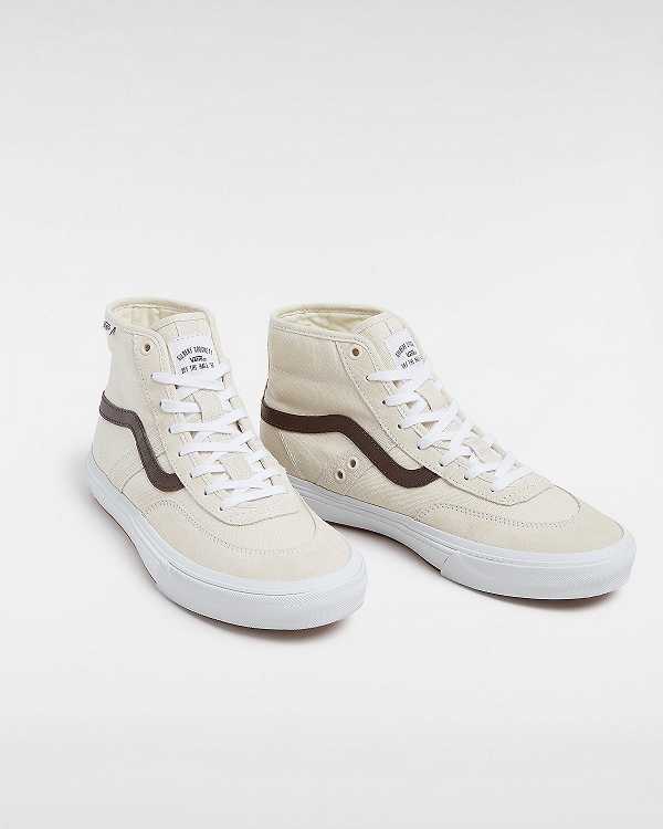 Beige Men Vans Crockett High Skate Shoes NZ | VN5108462