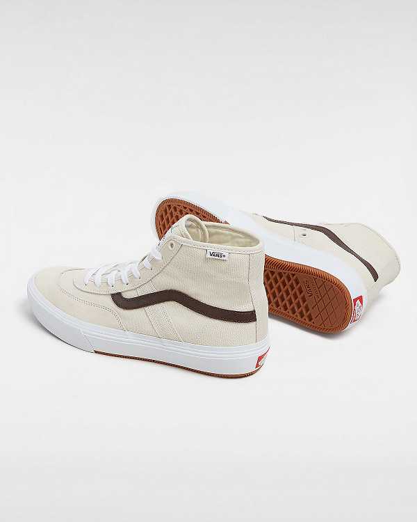 Beige Men Vans Crockett High Skate Shoes NZ | VN5108462