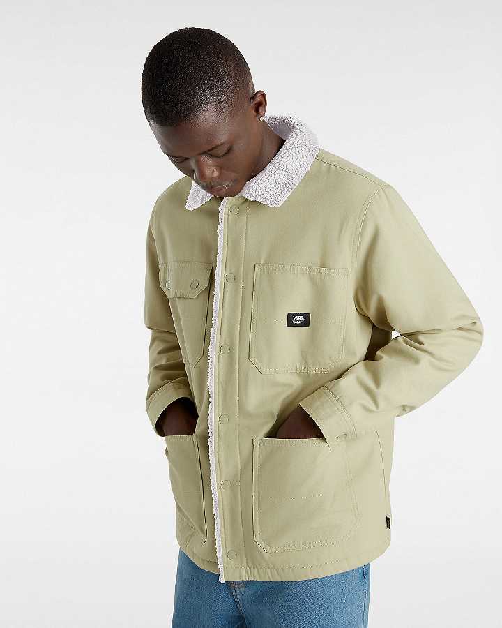 Beige Men Vans Drill Chore Coat Jacket NZ | VN0617548