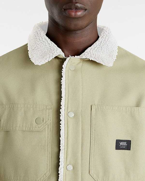 Beige Men Vans Drill Chore Coat Jacket NZ | VN0617548