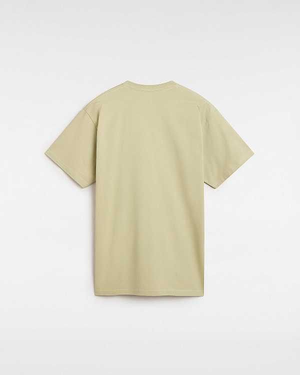 Beige Men Vans Left Chest Logo T Shirts NZ | VN3820974