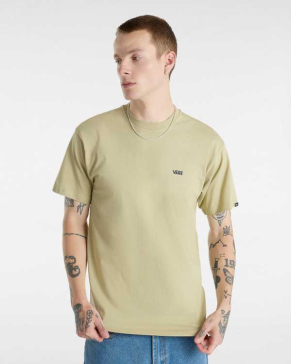 Beige Men Vans Left Chest Logo T Shirts NZ | VN3820974