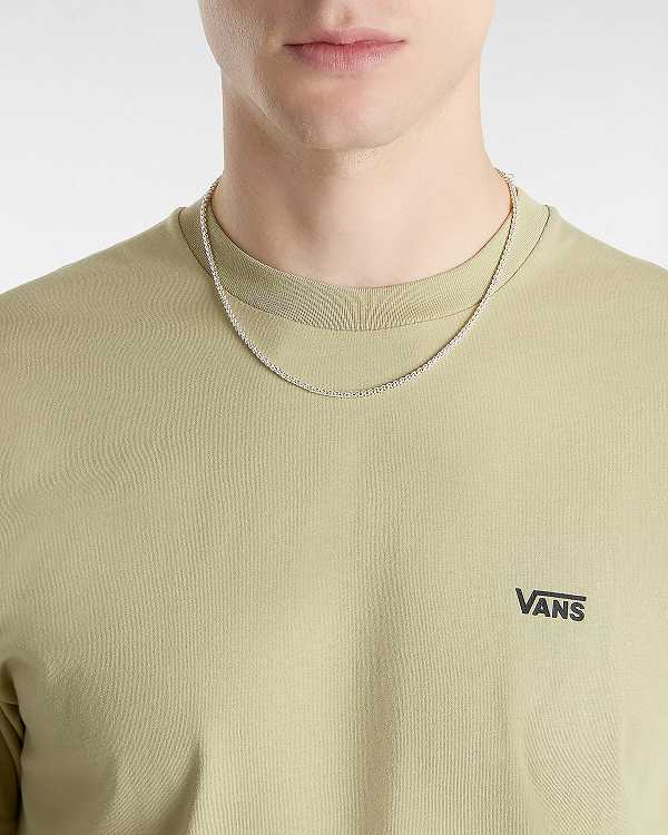 Beige Men Vans Left Chest Logo T Shirts NZ | VN3820974