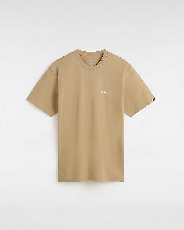 Beige Men Vans Left Chest Logo T Shirts NZ | VN2394781