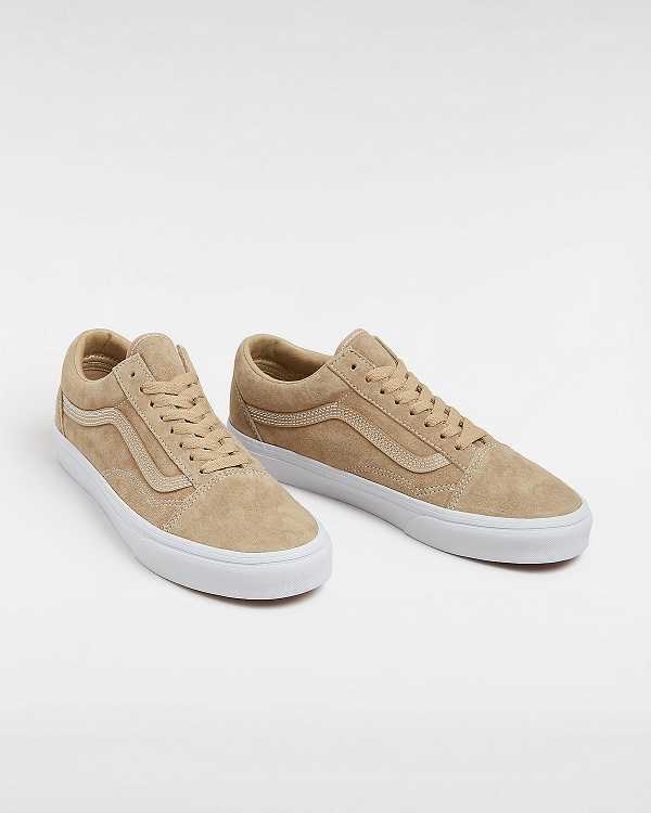 Beige Men Vans Old Skool Pig Suede Sneakers NZ | VN2871059