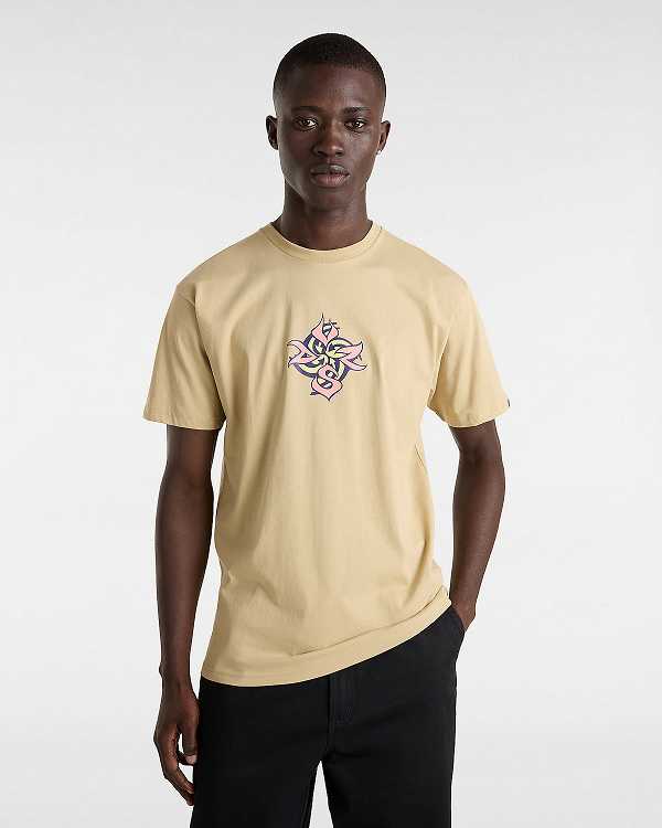 Beige Men Vans Orbits T Shirts NZ | VN5203487