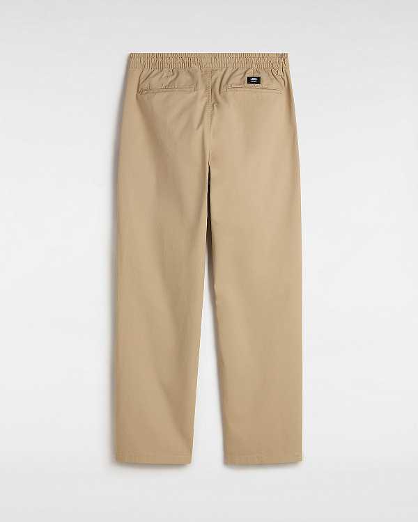 Beige Men Vans Range Relaxed Elastic Pants NZ | VN5903617