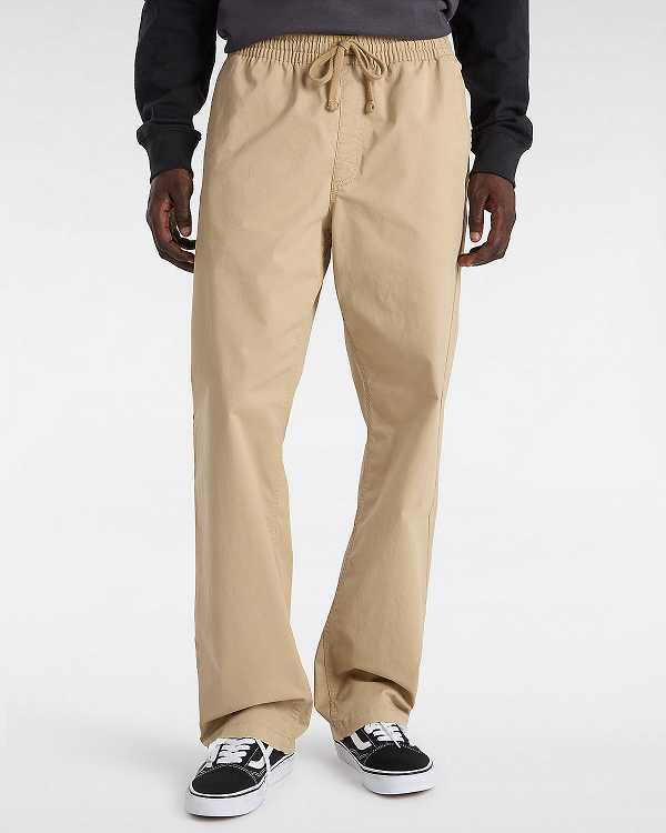 Beige Men Vans Range Relaxed Elastic Pants NZ | VN5903617