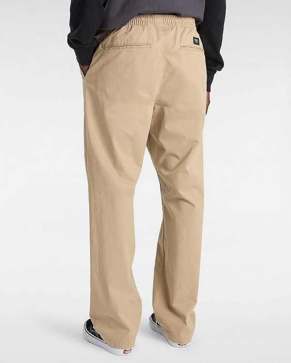 Beige Men Vans Range Relaxed Elastic Pants NZ | VN5903617