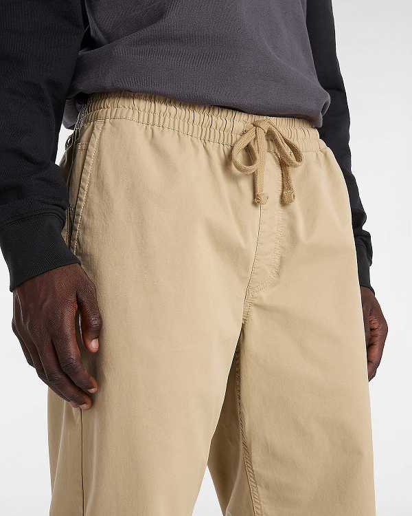 Beige Men Vans Range Relaxed Elastic Pants NZ | VN5903617