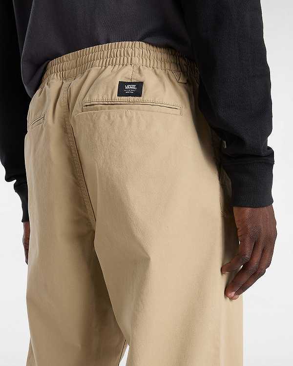 Beige Men Vans Range Relaxed Elastic Pants NZ | VN5903617