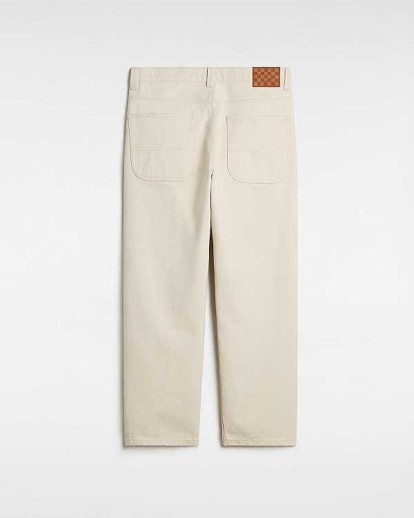 Beige Men Vans Skate Check Pants NZ | VN8039145