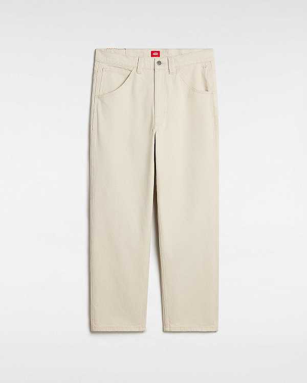 Beige Men Vans Skate Check Pants NZ | VN8039145