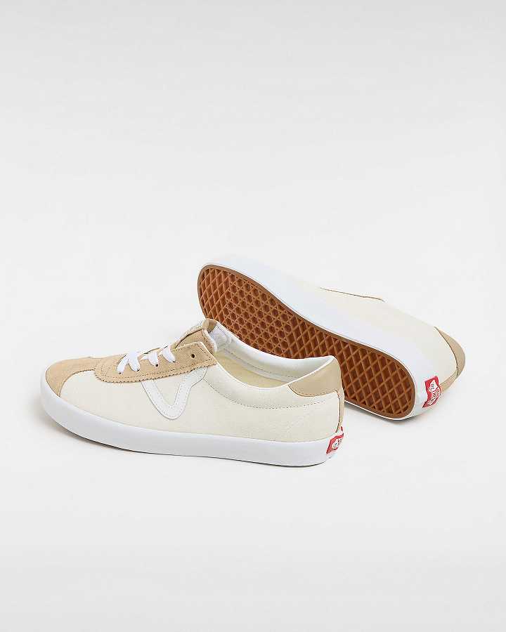 Beige Men Vans Sport Low Suede Sneakers NZ | VN9082713