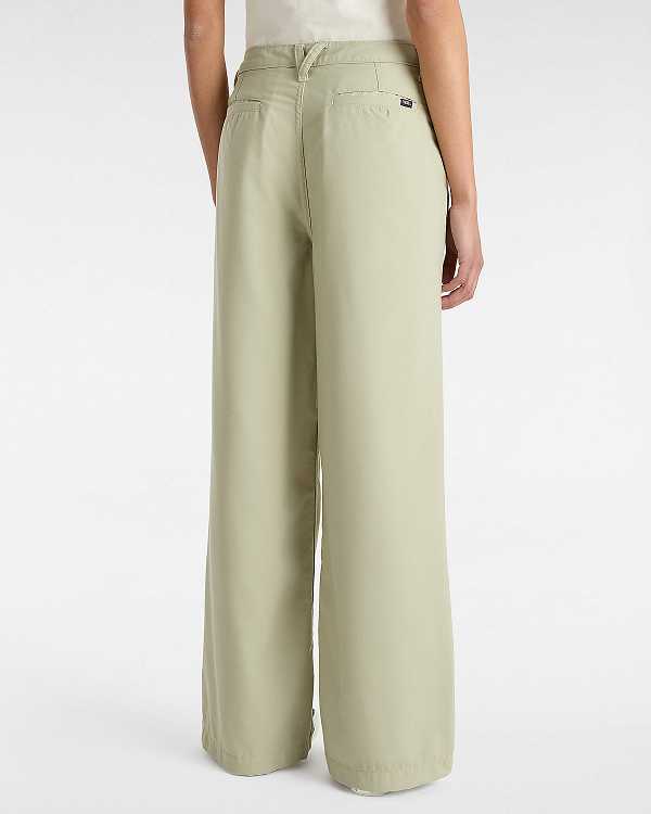 Beige Women Vans Alder Relaxed Pleated Pants NZ | VN1045963