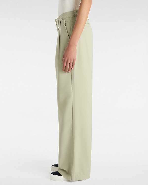 Beige Women Vans Alder Relaxed Pleated Pants NZ | VN1045963