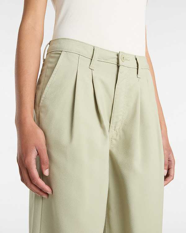 Beige Women Vans Alder Relaxed Pleated Pants NZ | VN1045963