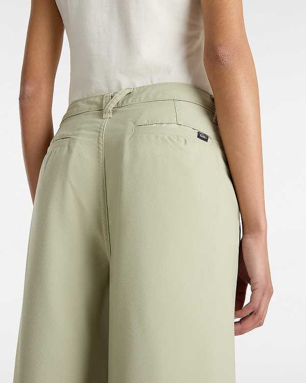 Beige Women Vans Alder Relaxed Pleated Pants NZ | VN1045963