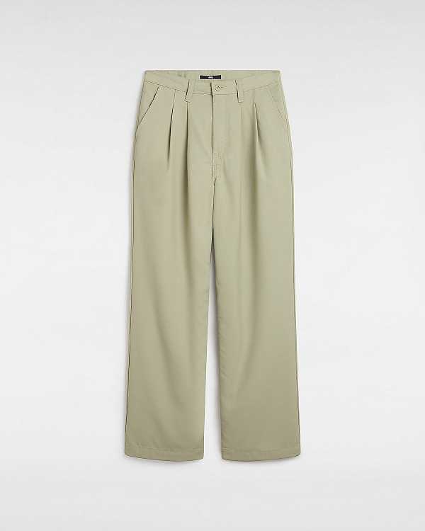 Beige Women Vans Alder Relaxed Pleated Pants NZ | VN1045963