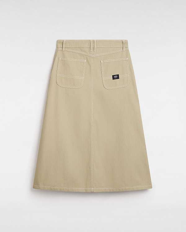 Beige Women Vans Codey Long Flare Utility Skirt NZ | VN4812056