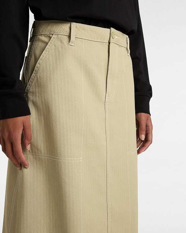 Beige Women Vans Codey Long Flare Utility Skirt NZ | VN4812056