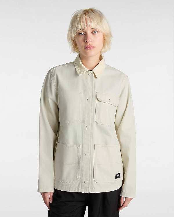 Beige Women Vans Drill Chore Jacket NZ | VN9281345