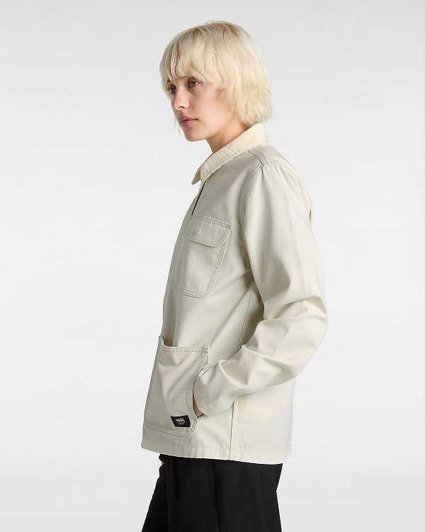 Beige Women Vans Drill Chore Jacket NZ | VN9281345