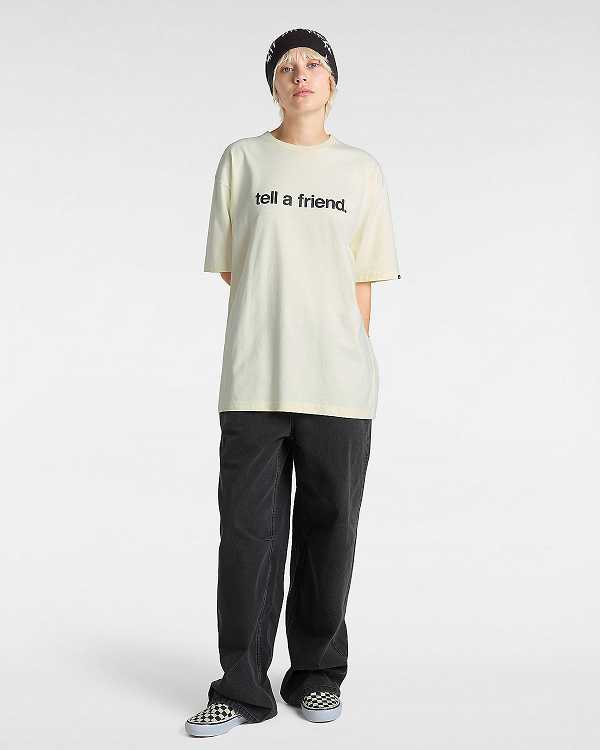 Beige Women Vans Tell a Friend T Shirts NZ | VN1895237