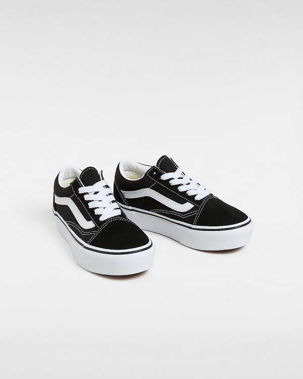 Black Kids' Vans Old Skool (4-8 Years) Platform Shoes NZ | VN7510243