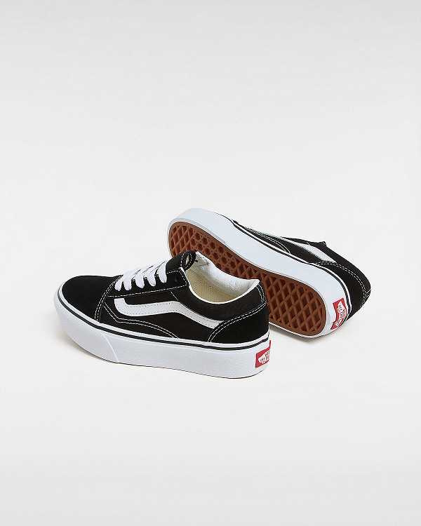 Black Kids' Vans Old Skool (4-8 Years) Platform Shoes NZ | VN7510243