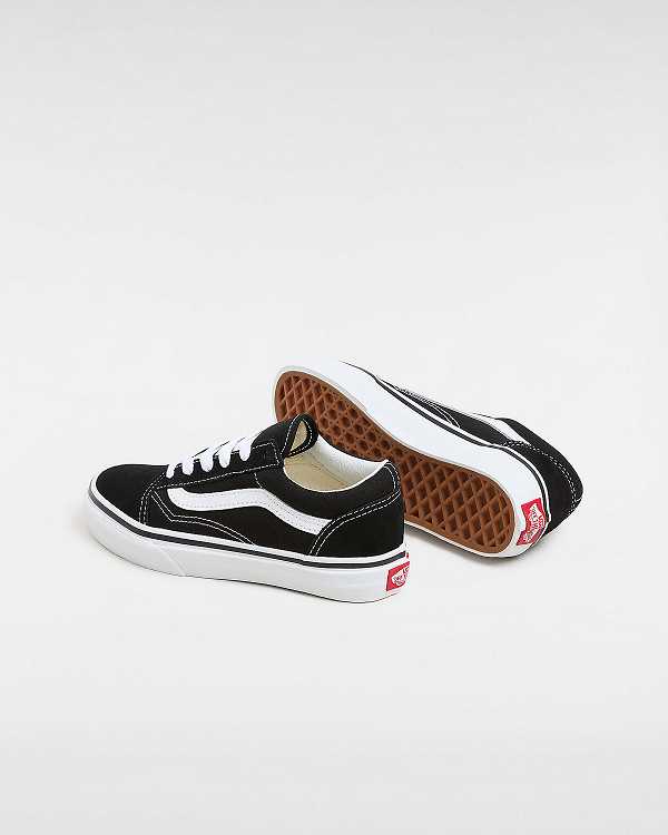 Black Kids' Vans Old Skool (4-8 Years) Skate Shoes NZ | VN2051768